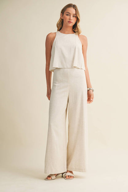 Sleeveless Linen Jumpsuit