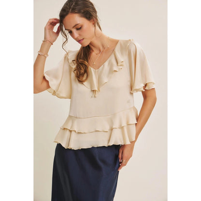 Crinkled Ruffle Blouse