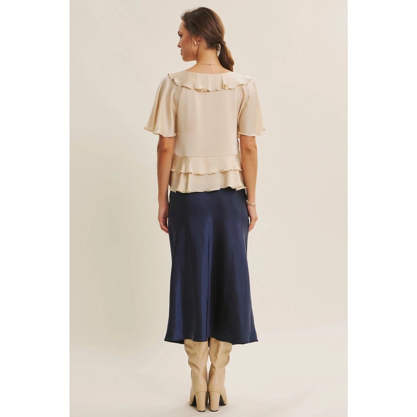 Crinkled Ruffle Blouse