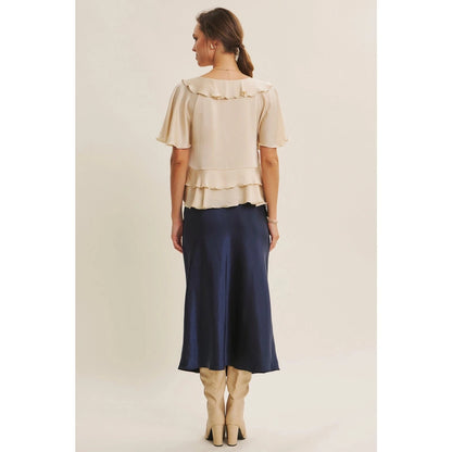 Crinkled Ruffle Blouse