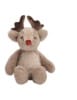 Mud Pie mini beige knit reindeer plush toy with brown antlers