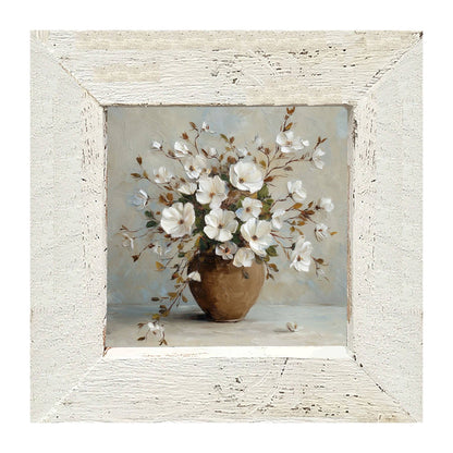 Copper Vase with White Floral Bouquet