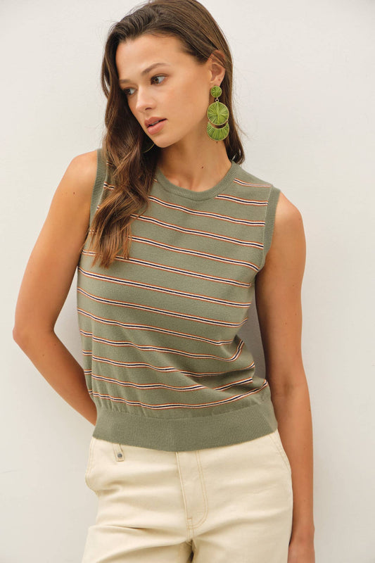 Scottie Striped Sweater Tank