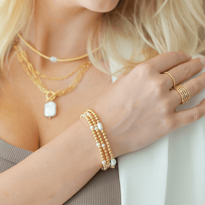 4mm Stretch Medium Pearl Bracelet