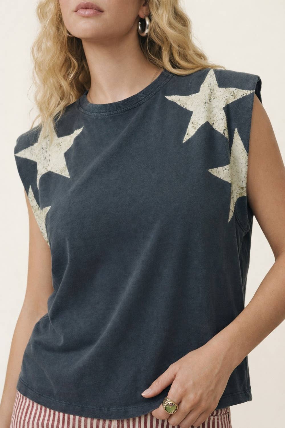 **Pre-Order**  250th 4th of July star shoulder top