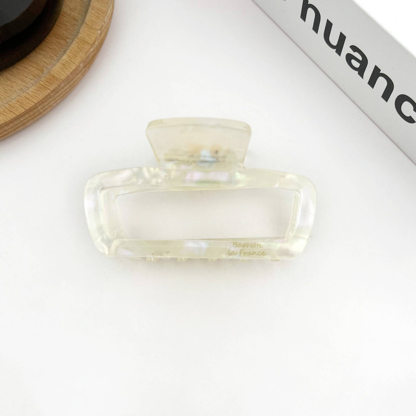 Classic Rectangle Hollow Claw Clip, Acetate Square Hair Clip
