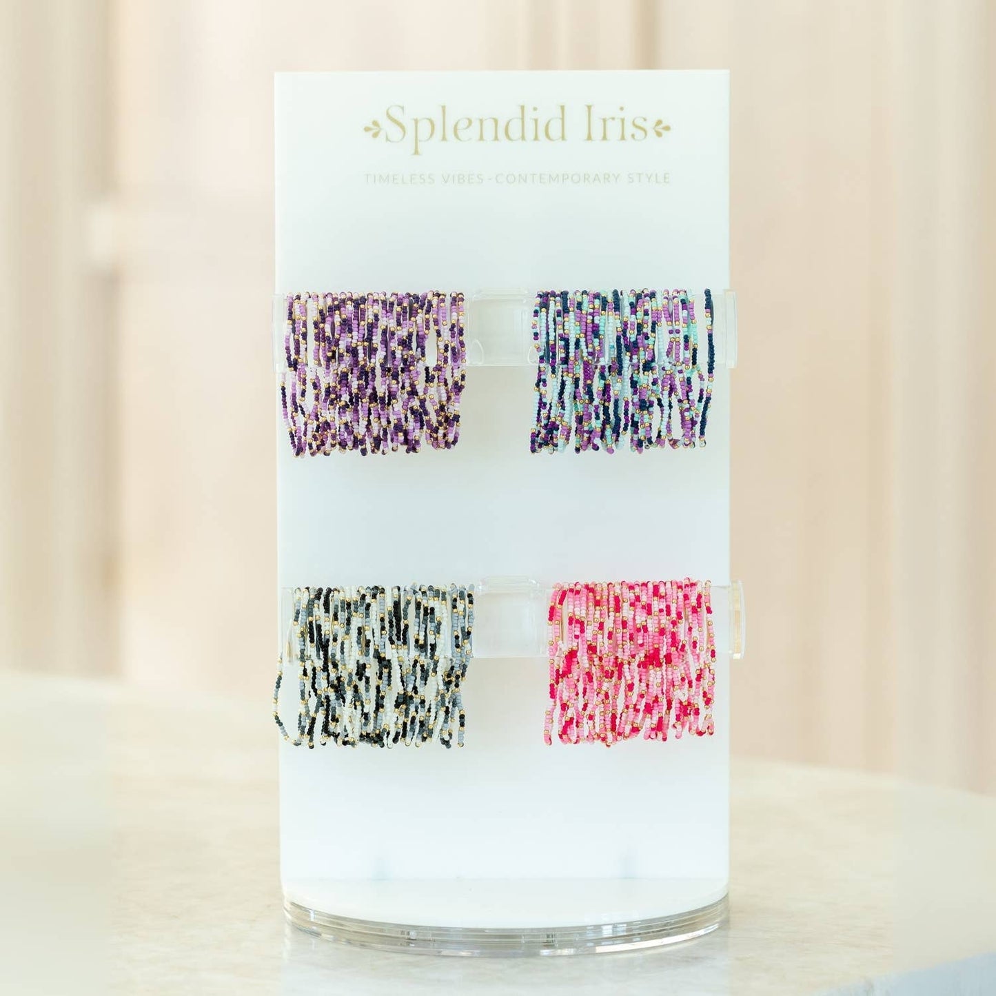 Assorted 2mm Stretch Seed Bead Bracelets