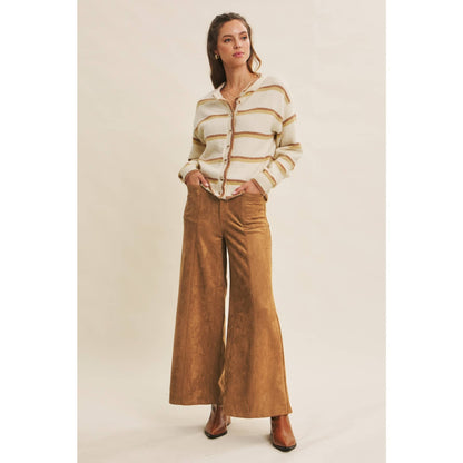 Buttery Suede Stretchy Wide-Leg Pants