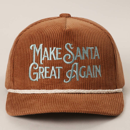 MAKE SANTA GREAT AGAIN Corduroy Rope Trucker Hat
