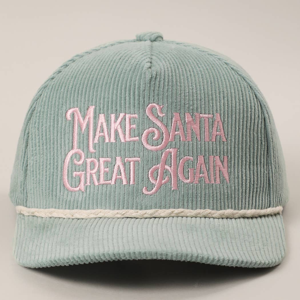 MAKE SANTA GREAT AGAIN Corduroy Rope Trucker Hat
