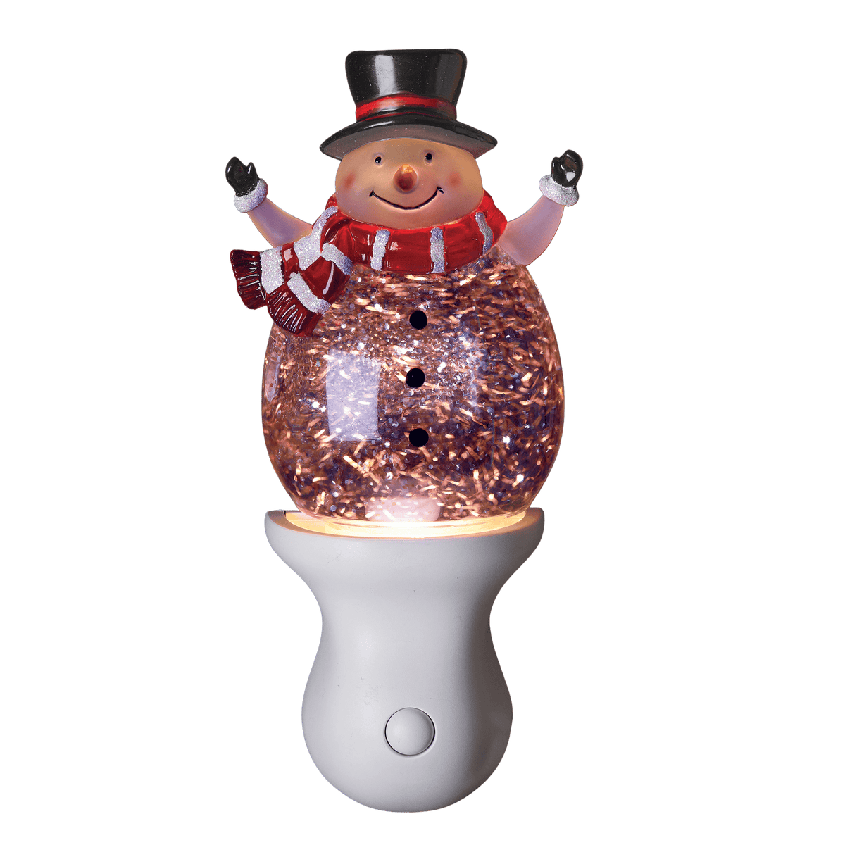Swirl Snowman Swivel Plug-In Nightlight