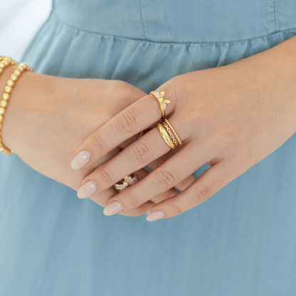 Sale - Adjustable Pavé Bow Ring