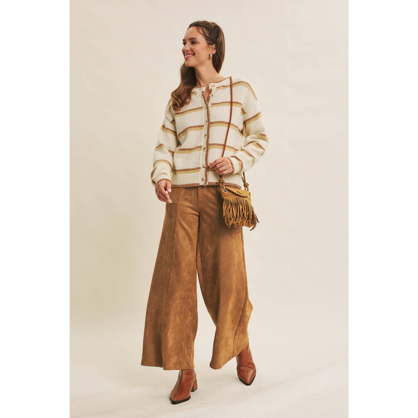 Buttery Suede Stretchy Wide-Leg Pants