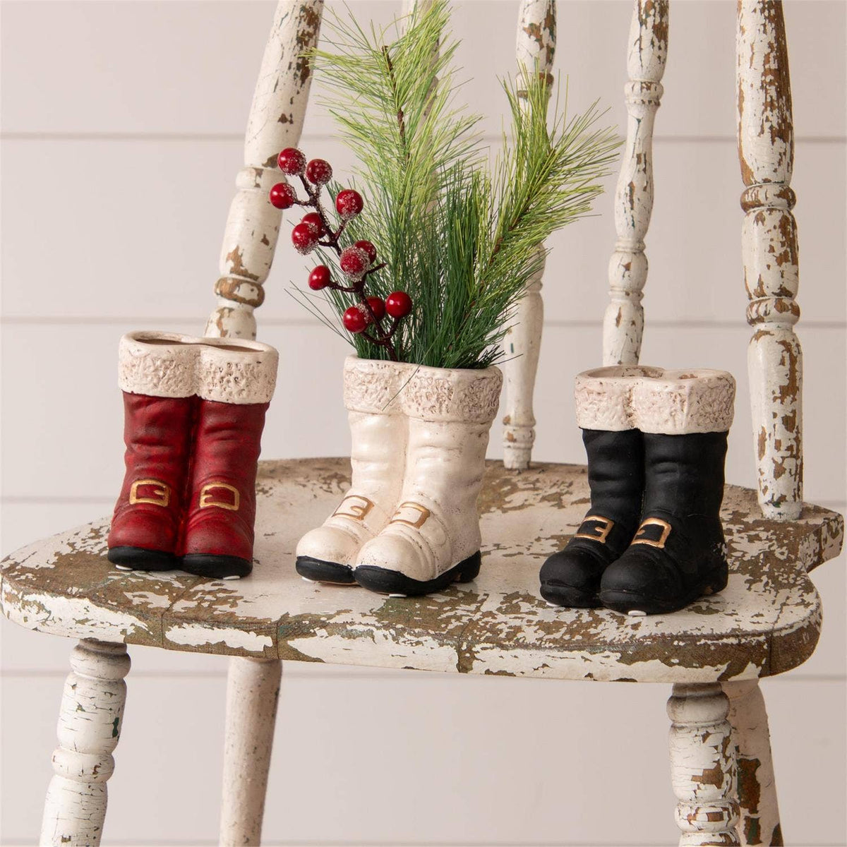 Mini Santa's Boots Vases (Pk/03 Ast)
