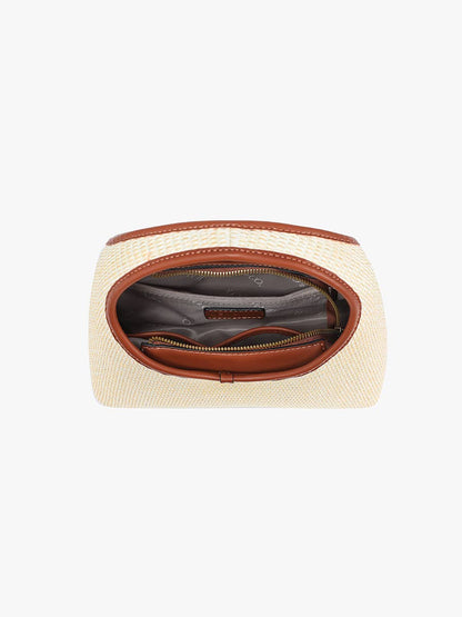 M2826 Catalina Rounded Straw Satchel w/ Crossbody Strap