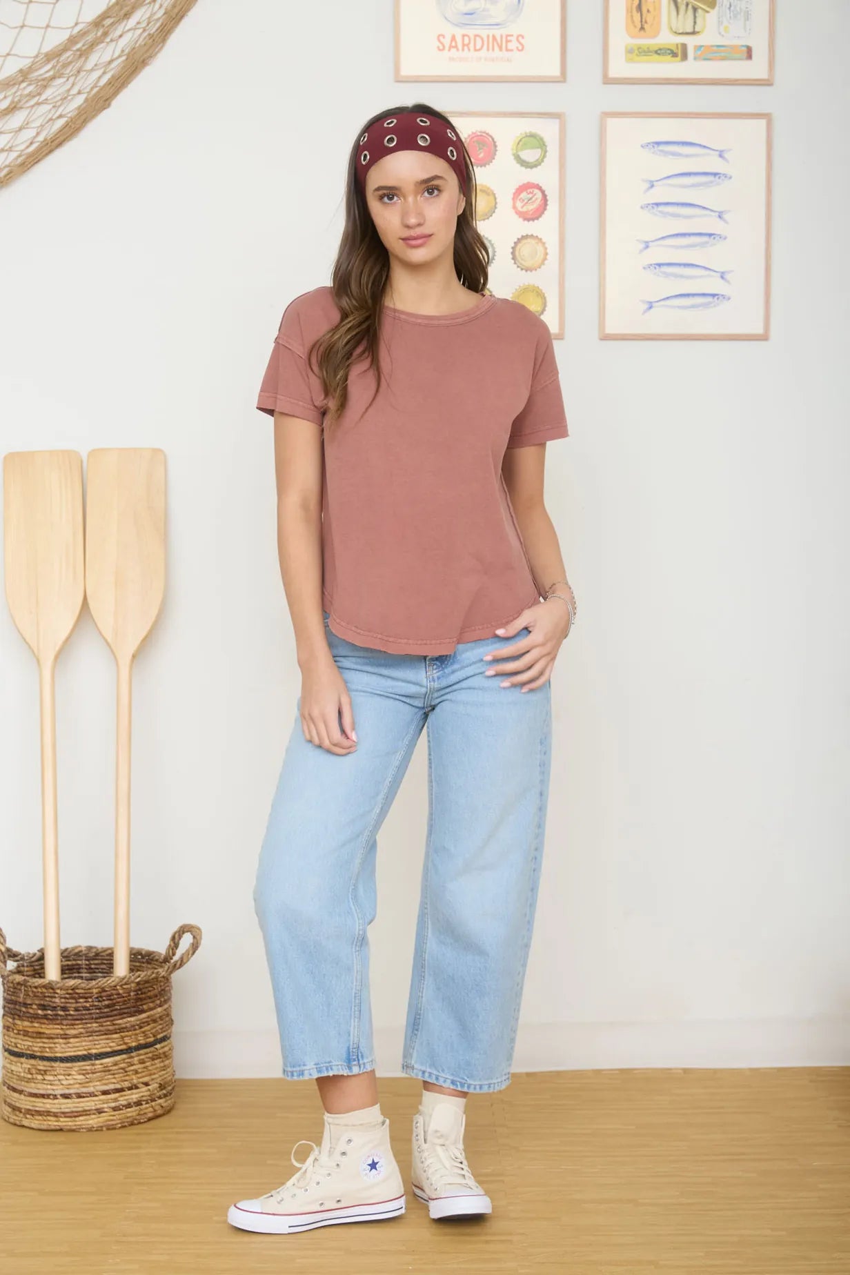 Short Sleeve Exposed Seam Top