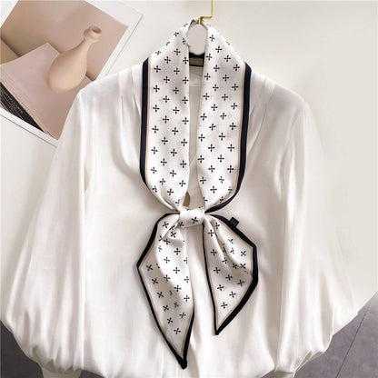 FASHIONABLE DOUBLE-LAYER RIBBON ANGLED HEAD SCARF_CWASC1515