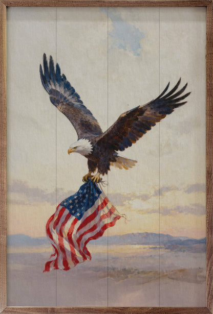 Patriotic Eagle Landscape Art Print