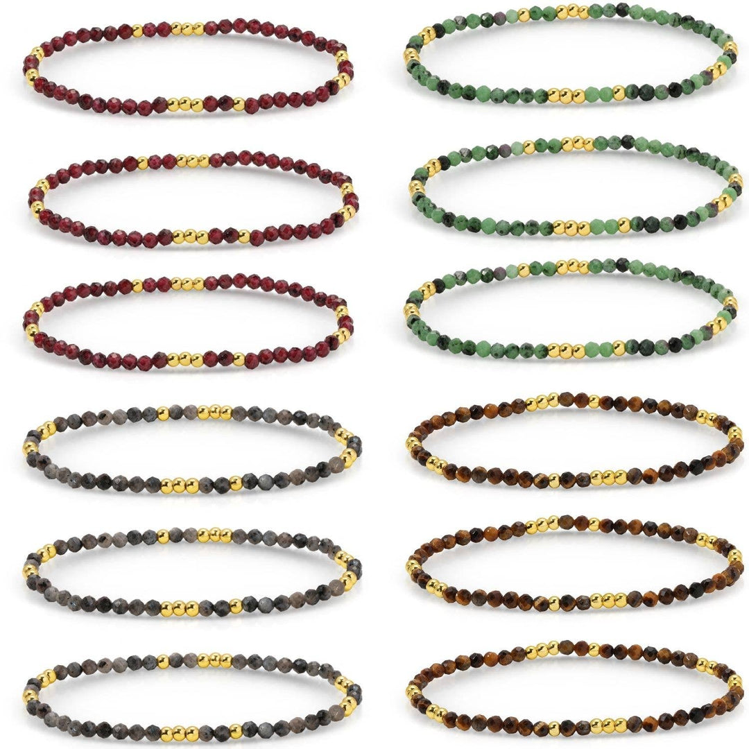 Assorted Stone Or Shell Stretch Bracelets With Beads