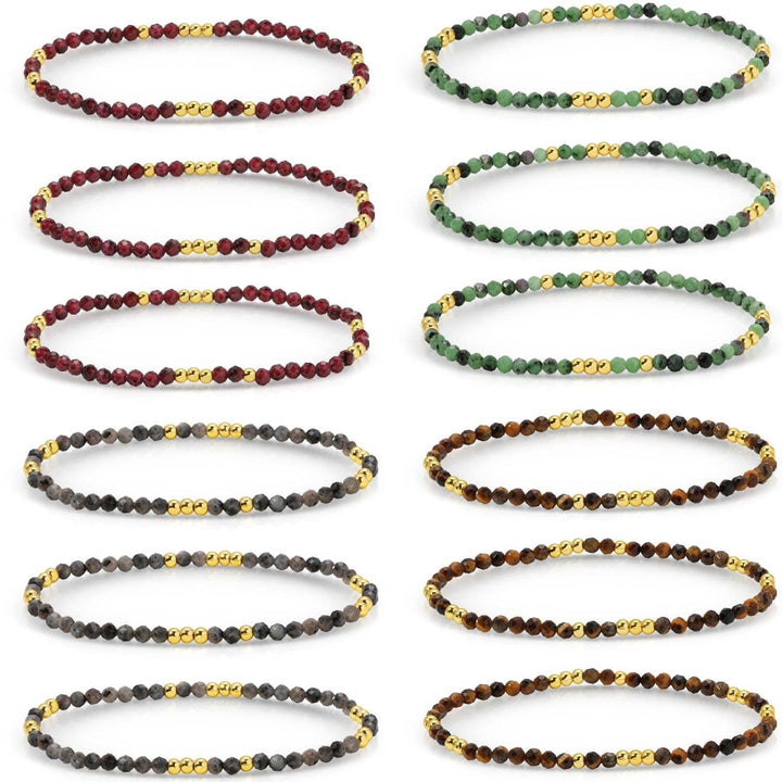 Assorted Stone Or Shell Stretch Bracelets With Beads