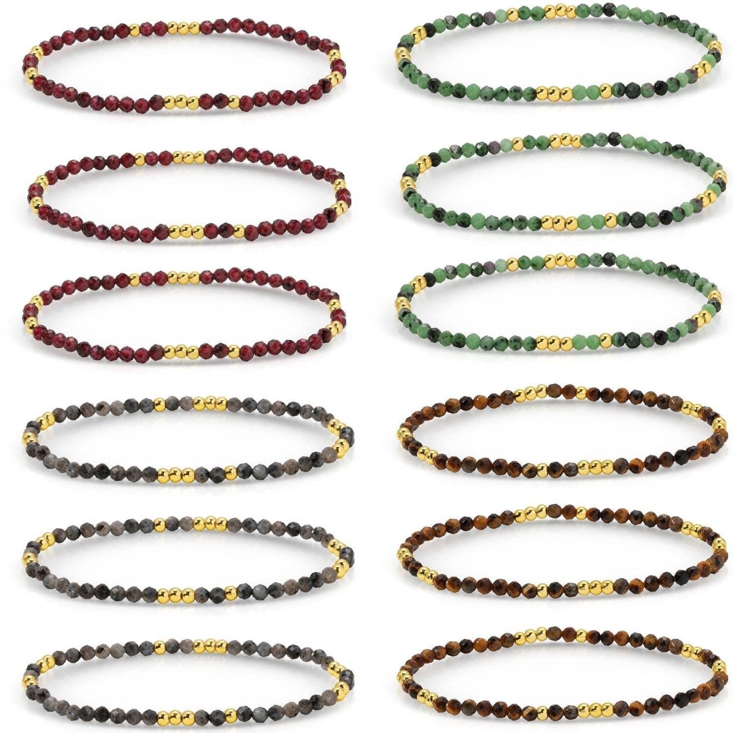 Assorted Stone Or Shell Beaded Stretch Bracelets