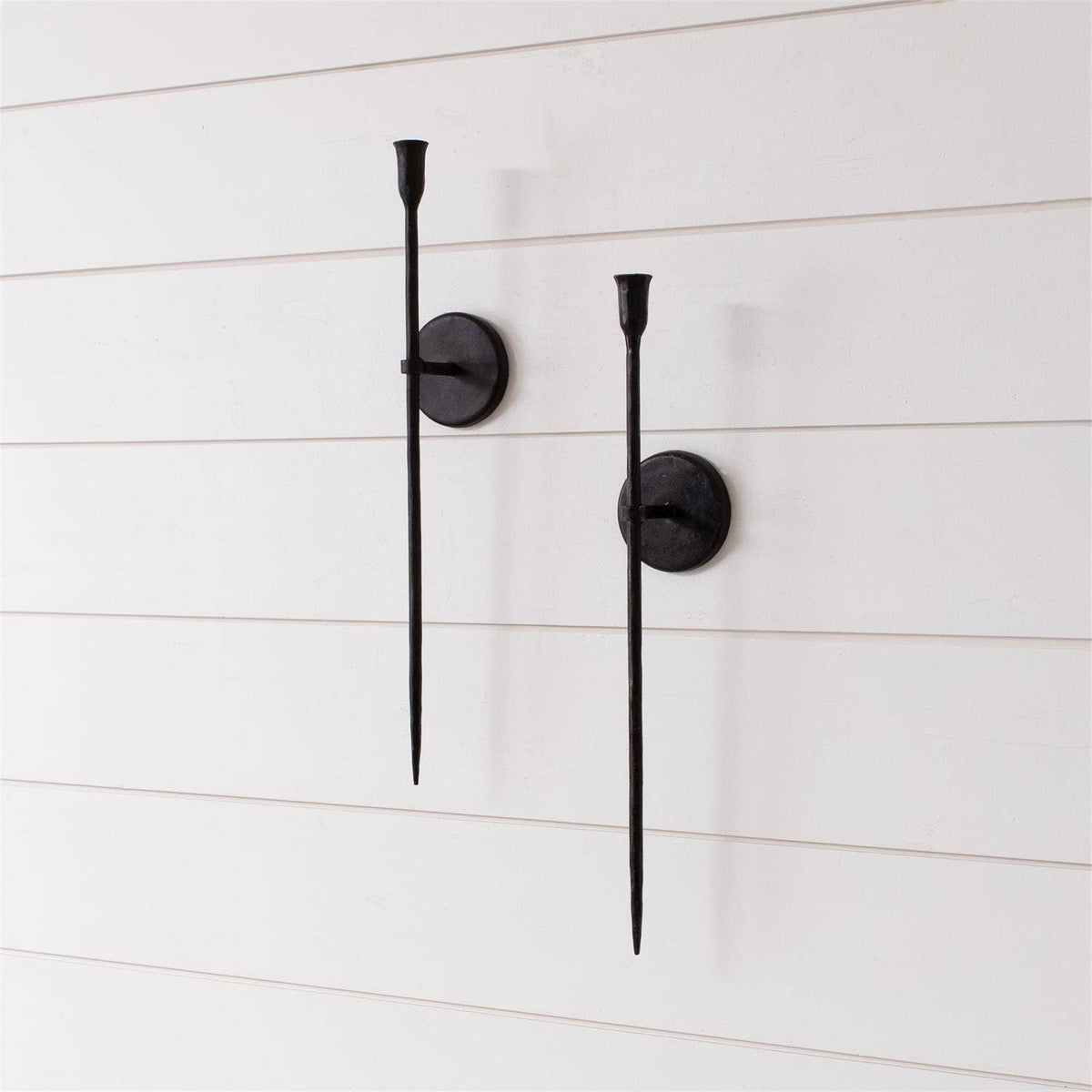 Black Iron Taper Candle Wall Sconce (Pk/04)