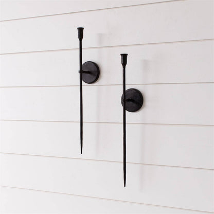 Black Iron Taper Candle Wall Sconce (Pk/04)