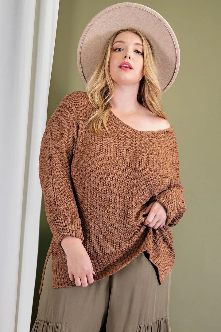 Plus Crew Neck Knit Sweater