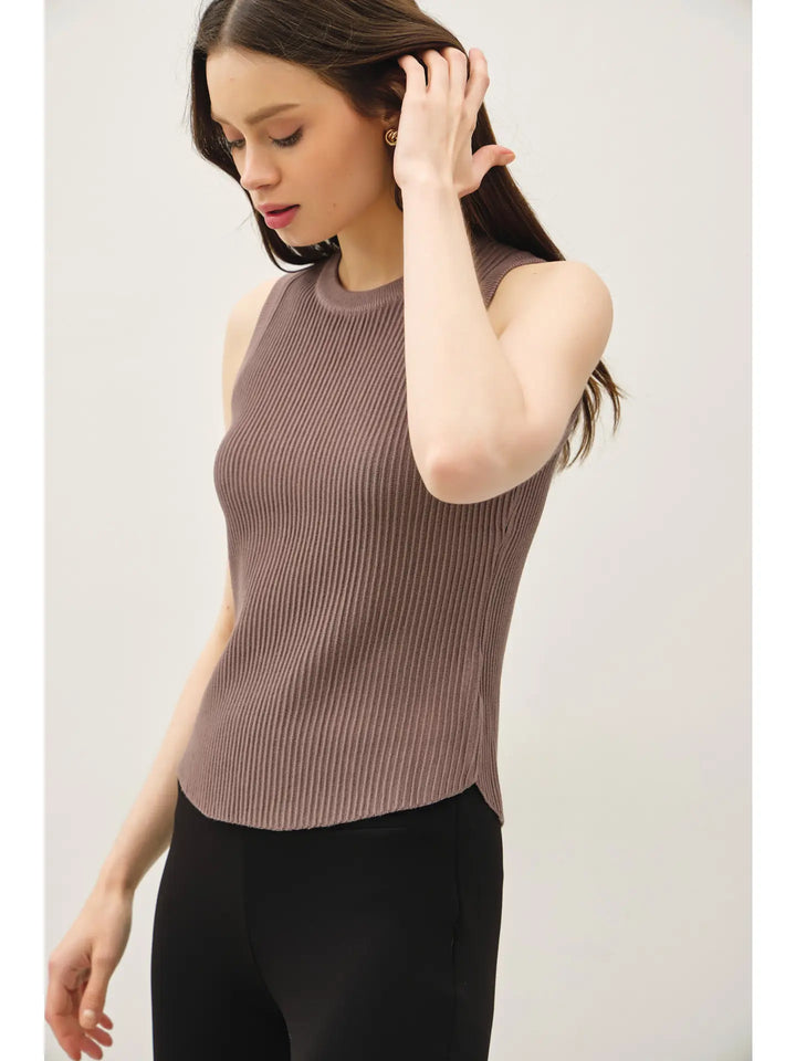 Fitted Ribbed Sweater Tank Top