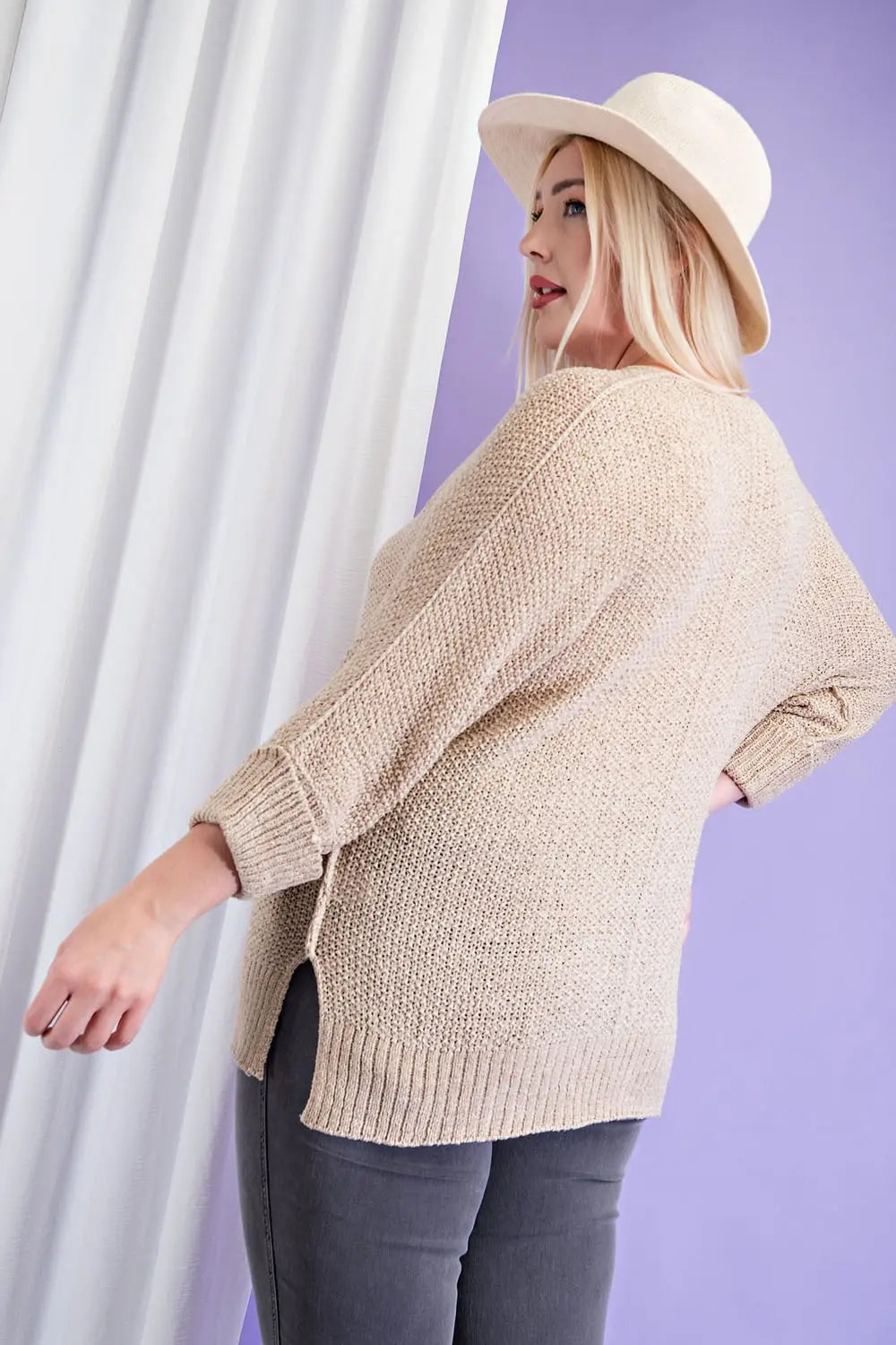 Plus Crew Neck Knit Sweater