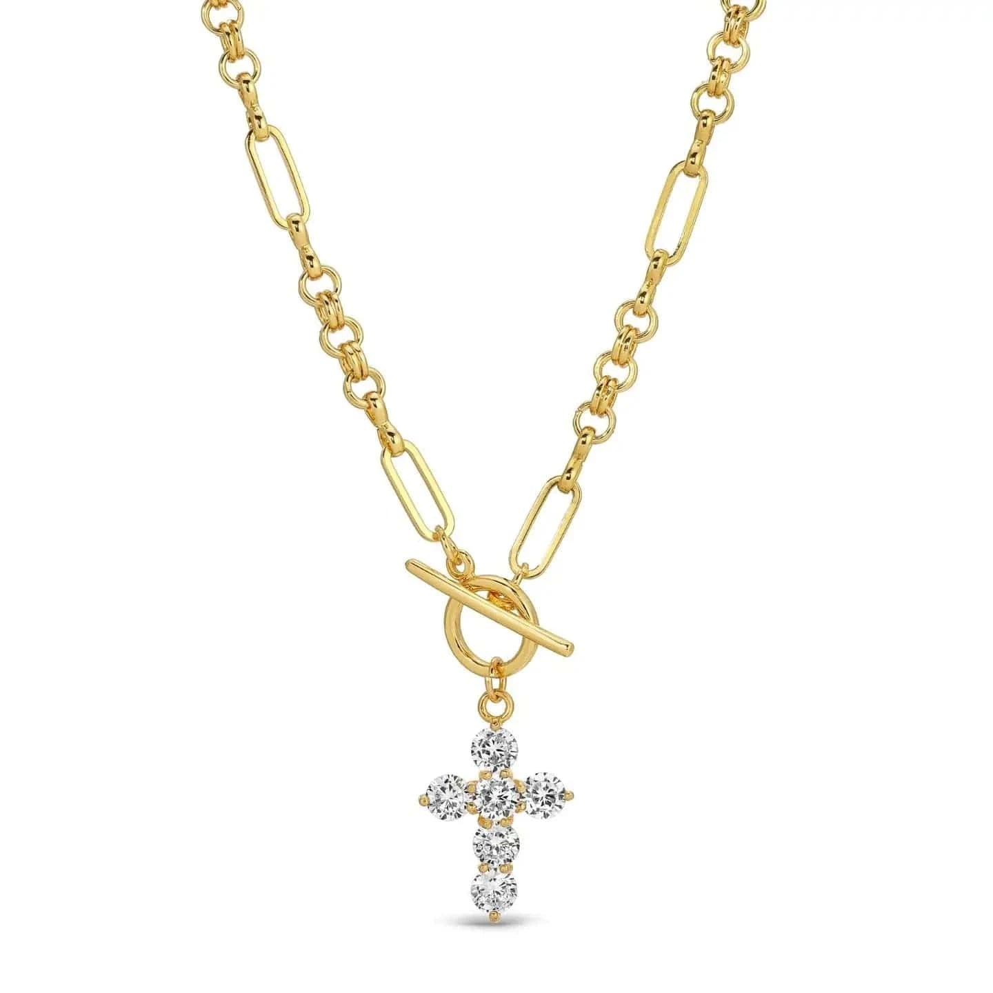 Cross toggle necklace