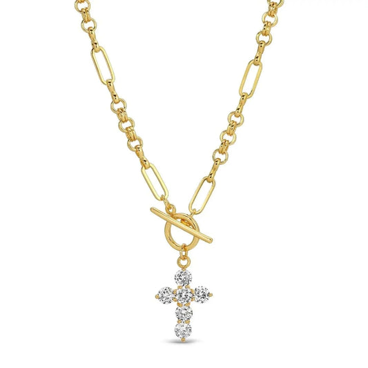 Cross toggle necklace