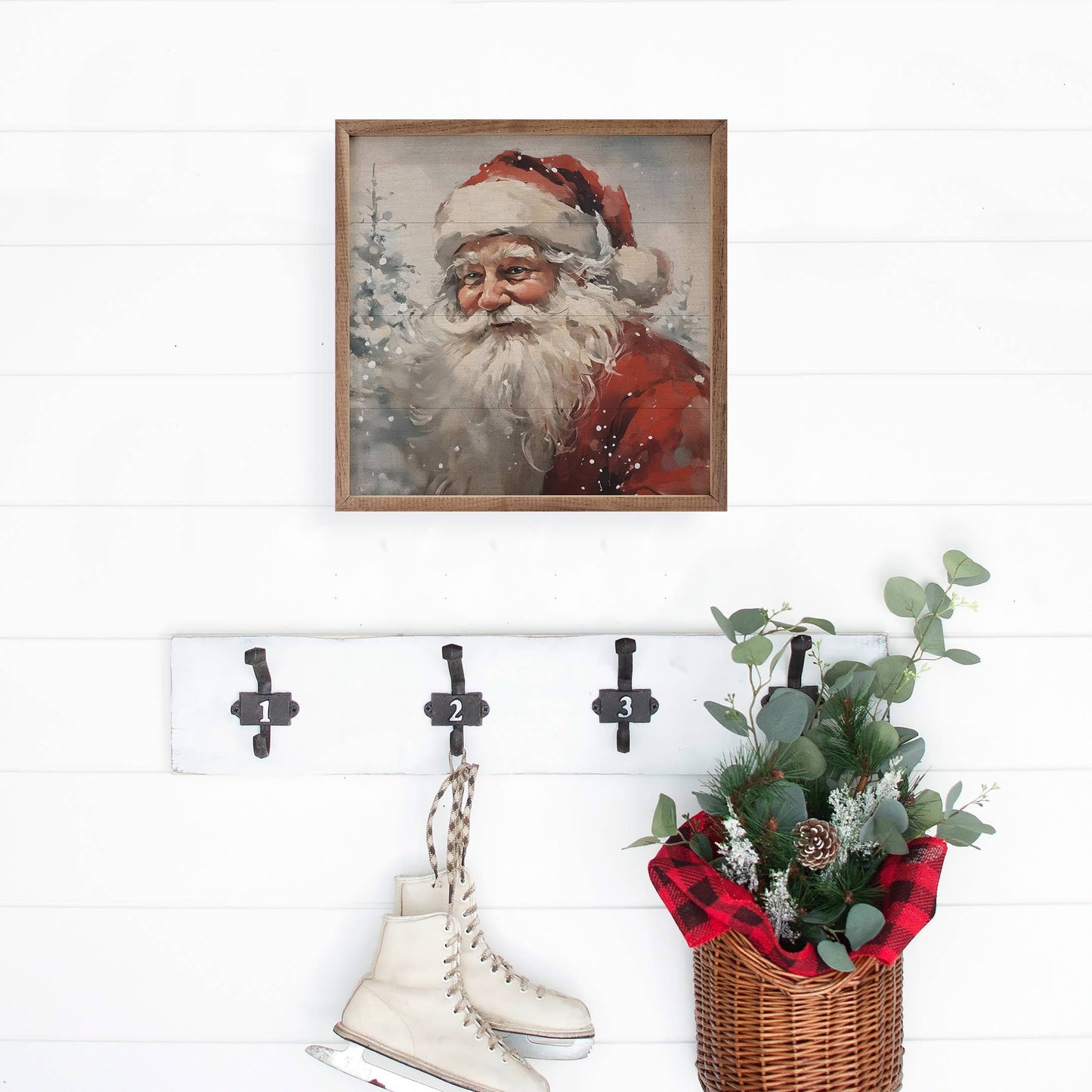 Snowy Santa Portrait Art Print