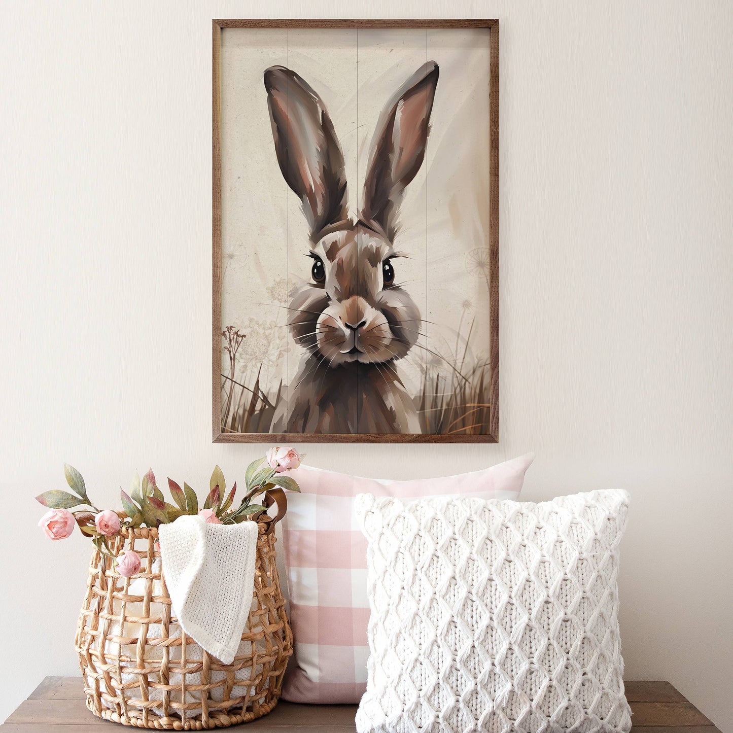 Peeking Brown Rabbit Art Print