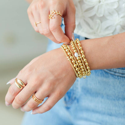 Stretch Bead Bracelets with Large Pearls