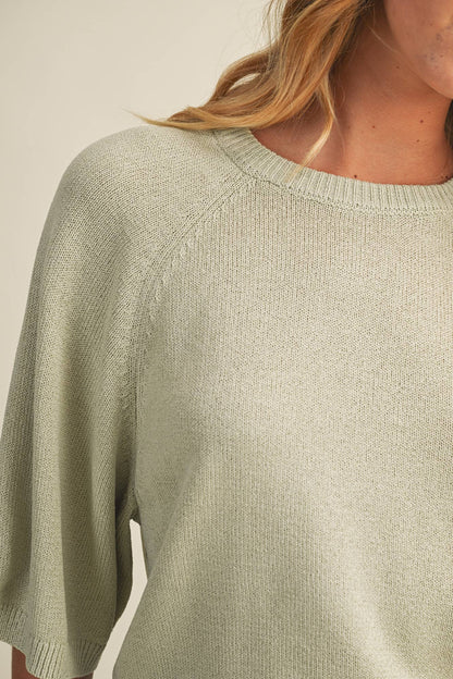 Raglan Short Sleeve Sweater