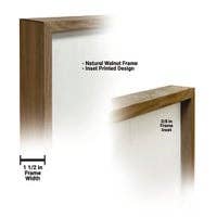 Natural walnut wood frame with inset printed design, 1.5-inch width