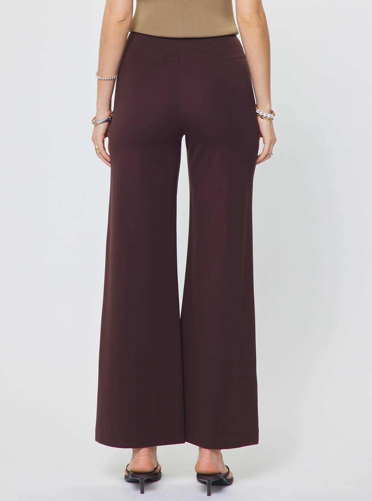 Ponte High Rise Pintuck Wide Leg Pants