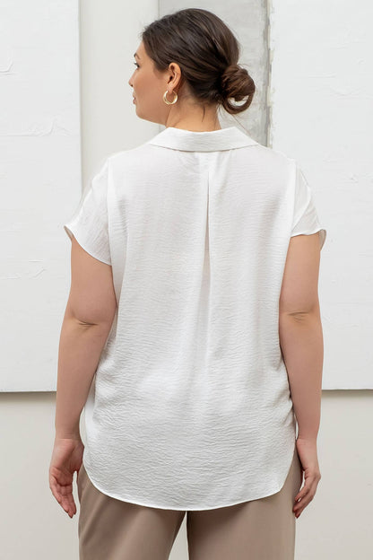 PLUS TEXTURED DROP SHOULDER COLLARED BUTTON DOWN SHIRT