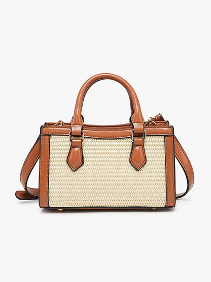 M2824 Harmony Straw Crossbody w/ Bamboo Handles & Crossbody Strap