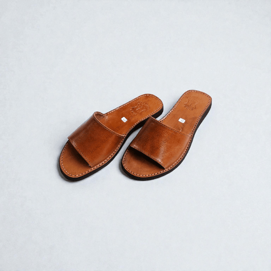 Handmade Moroccan Leather Slide Sandals