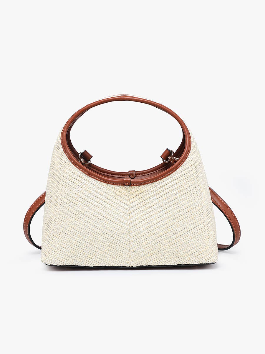 M2826 Catalina Rounded Straw Satchel w/ Crossbody Strap