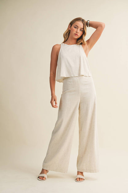 Sleeveless Linen Jumpsuit