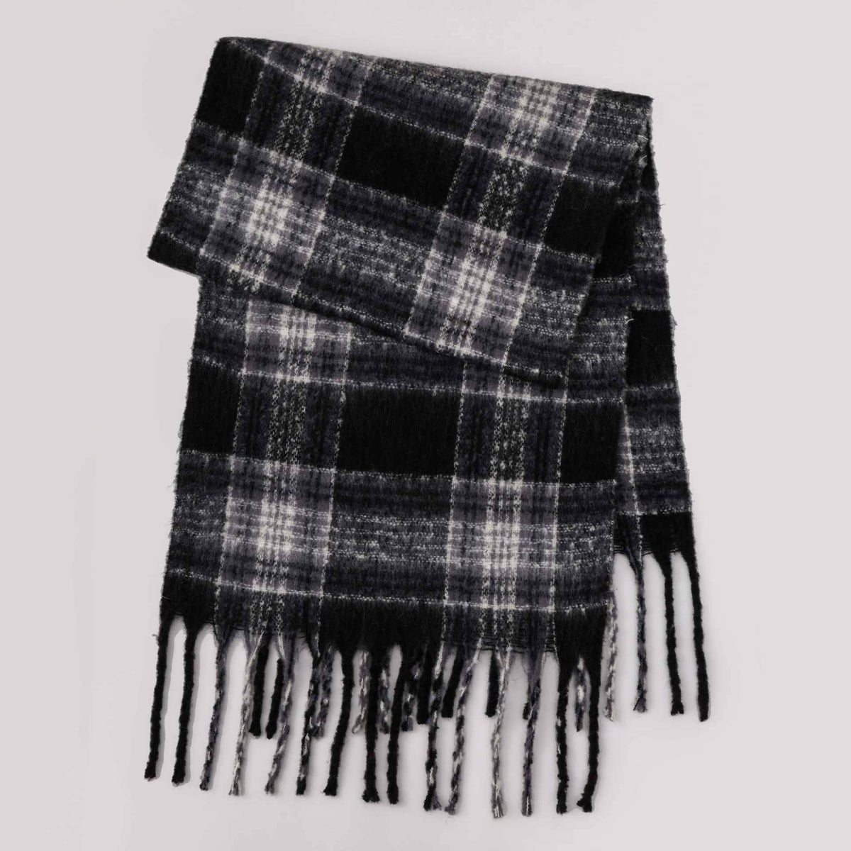 Trendy Plaid Thicken Warm Tassel Knit Scarf MK2BLW6W6NSW75