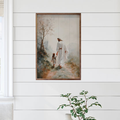Walking With Jesus Hands Art Print