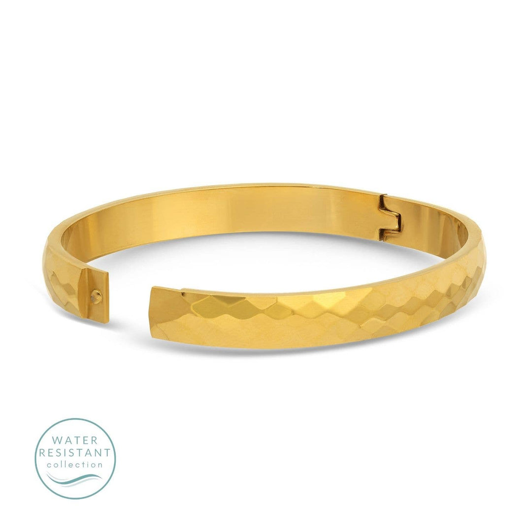 Textured Hinged Water Resistant Bangle