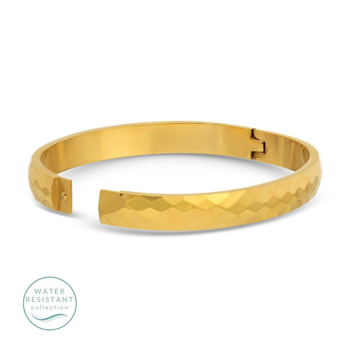 Textured Hinged Water Resistant Bangle
