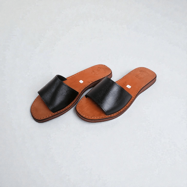 Handmade Moroccan Leather Slide Sandals
