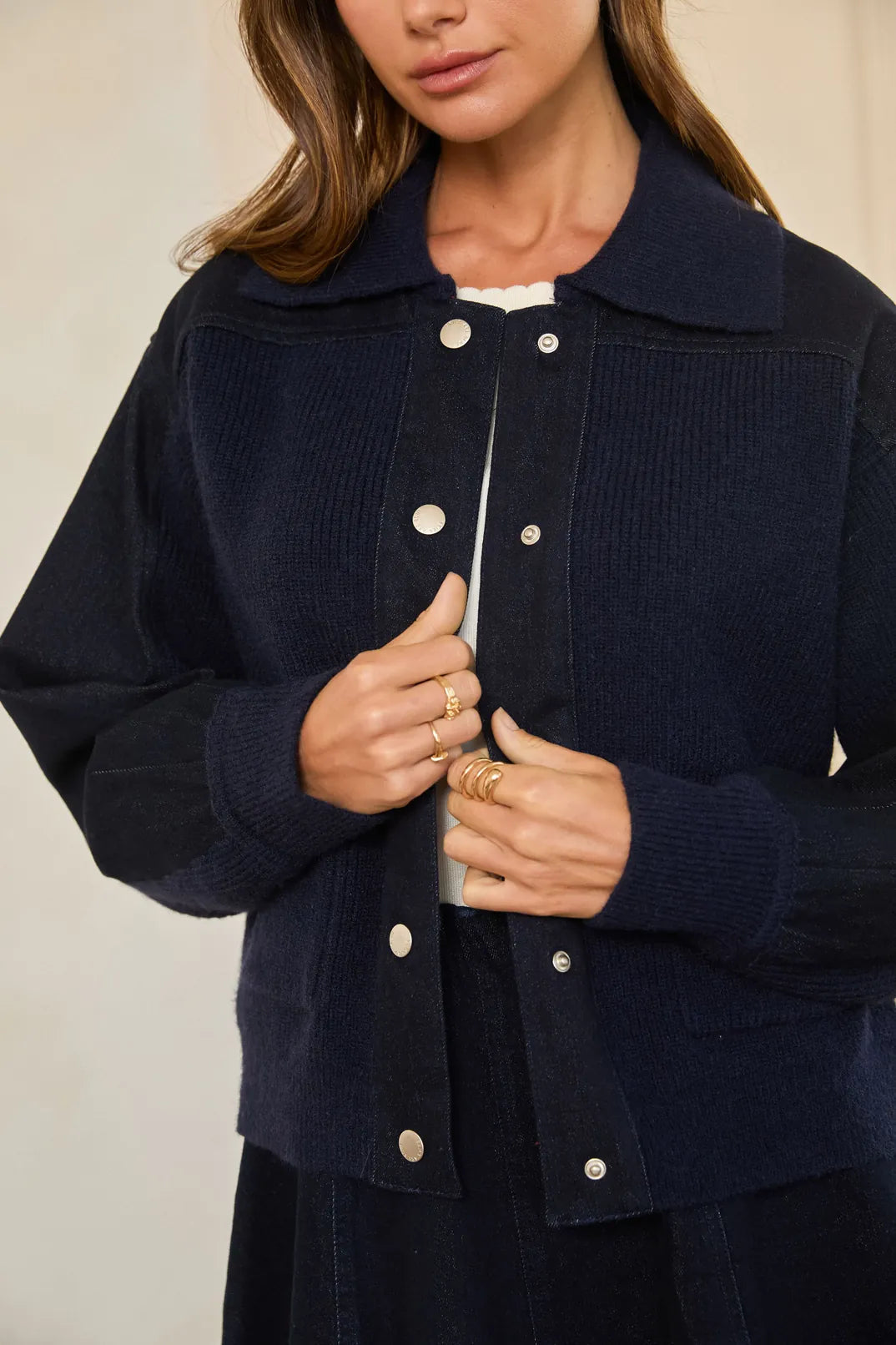 Knit Mix Media Jacket