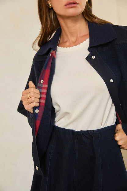 Knit Mix Media Jacket